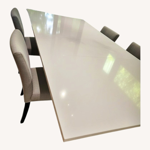 Used Custom-Made Sintered Stone White Dining Table for sale on AptDeco