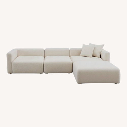 Used TOV Furniture Cream Boucle 4 Piece Modular Sofa for sale on AptDeco