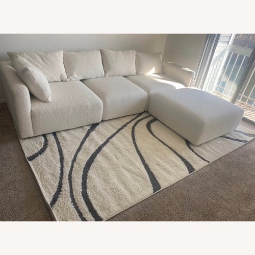 Used TOV Furniture Cream Boucle 4 Piece Modular Sofa for sale on AptDeco