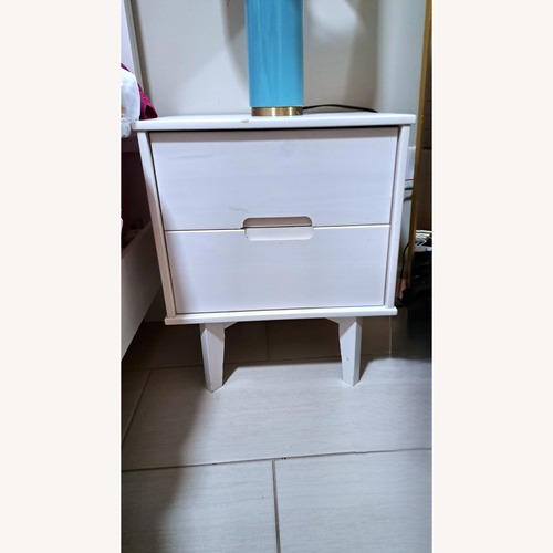 Used Walker Edison White 2-Drawer Wooden Nightstands for sale on AptDeco