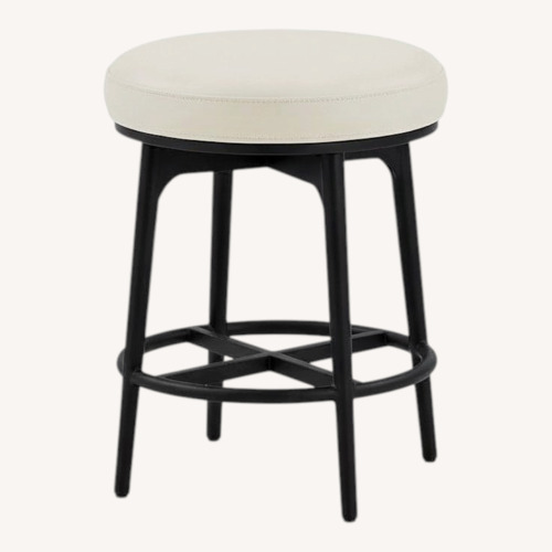 Used  Luka Ivory Leather Swivel Stools for sale on AptDeco