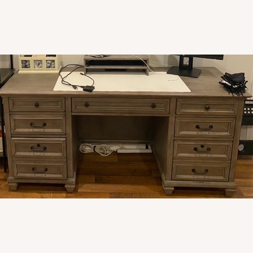 Used Magnussen Home Executive Desk & Credenza for sale on AptDeco