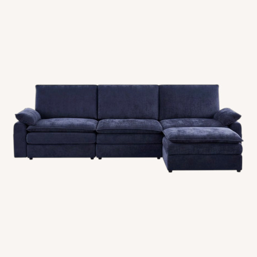Used Amazon Blue Fabric 2 Piece Sectional for sale on AptDeco