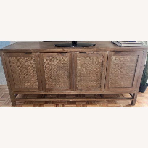 Used Crate & Barrel Natural Wood Media Storage for sale on AptDeco
