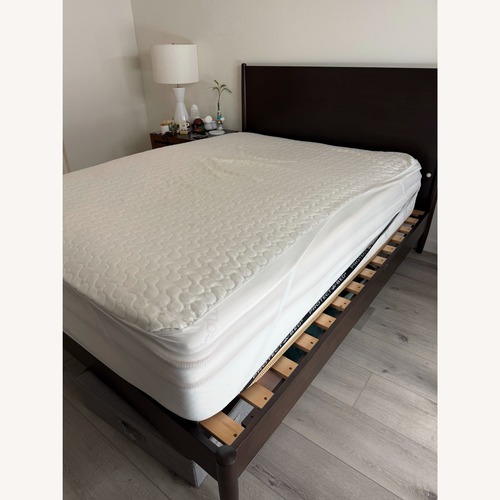 Used West Elm Dark Brown Wood Queen Bed for sale on AptDeco