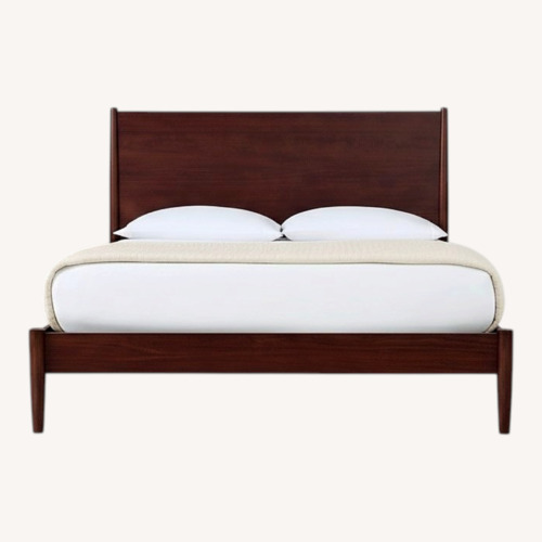 Used West Elm Dark Brown Wood Queen Bed for sale on AptDeco