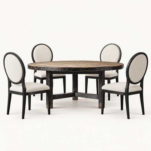 Used Restoration Hardware Kasar Natural Wood Dining Set for sale on AptDeco