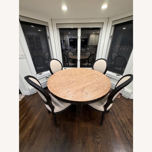 Used Restoration Hardware Kasar Natural Wood Dining Set for sale on AptDeco