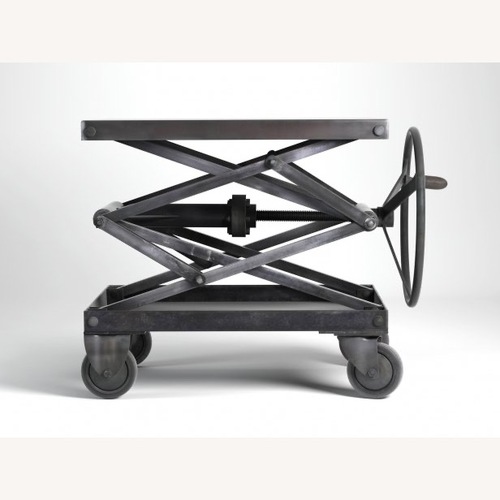 Used Restoration Hardware Industrial Scissor Lift Table for sale on AptDeco