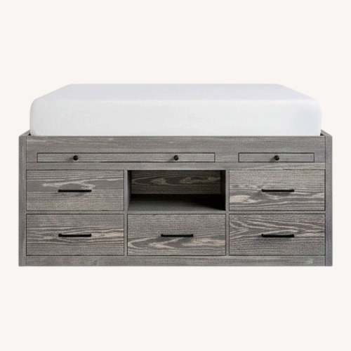 Used Pottery Barn Teen Cleary Dark Gray Wood Twin Bed for sale on AptDeco