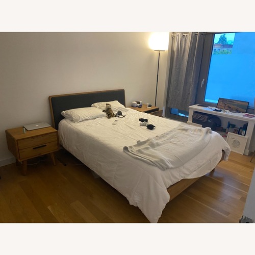 Used Castlery Seb Light Brown Wood Queen Bed for sale on AptDeco