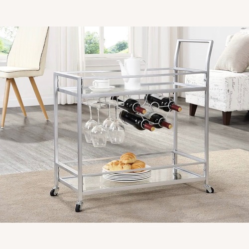 Used FirsTime & Co. Silver Delilah Bar Cart for sale on AptDeco