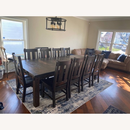 Used Simply Amish Dark Brown Wood Dining Set for sale on AptDeco