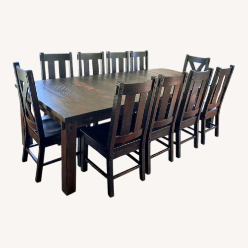 Used Simply Amish Dark Brown Wood Dining Set for sale on AptDeco