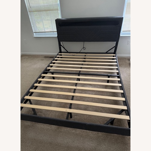 Used DarkGray Queen Bed Frame USB,RGB light Headboard for sale on AptDeco