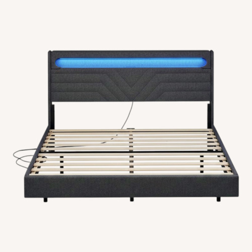 Used DarkGray Queen Bed Frame USB,RGB light Headboard for sale on AptDeco