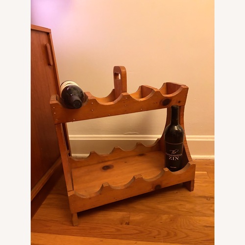 Used Vintage Wood Hand Made Wine Rack Carrier Holder for sale on AptDeco
