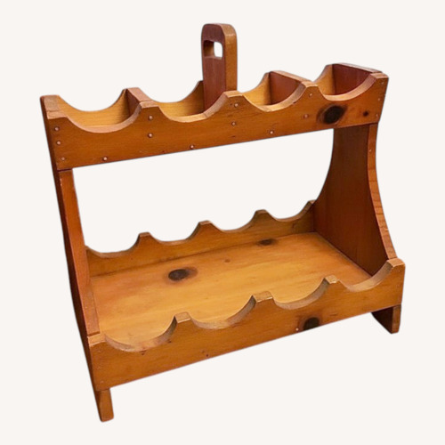 Used Vintage Wood Hand Made Wine Rack Carrier Holder for sale on AptDeco
