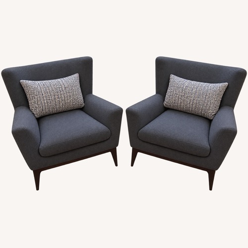 Used American Leather Dark Gray Fabric Accent Chairs for sale on AptDeco