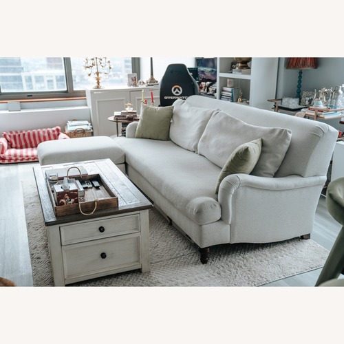 Used Pottery Barn White 2 Piece Sectional for sale on AptDeco