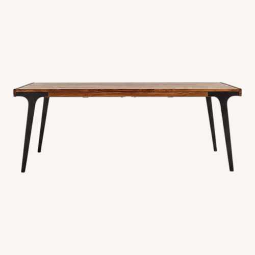 Used Crate & Barrel Lakin 81" - 119" Teak Extendable Dining Table for sale on AptDeco