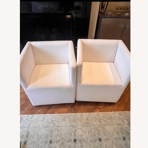 Used Restoration Hardware White Armchair for sale on AptDeco