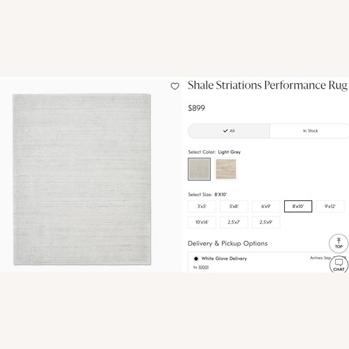 Used West Elm Light Gray Area Rug 8' x 10' for sale on AptDeco
