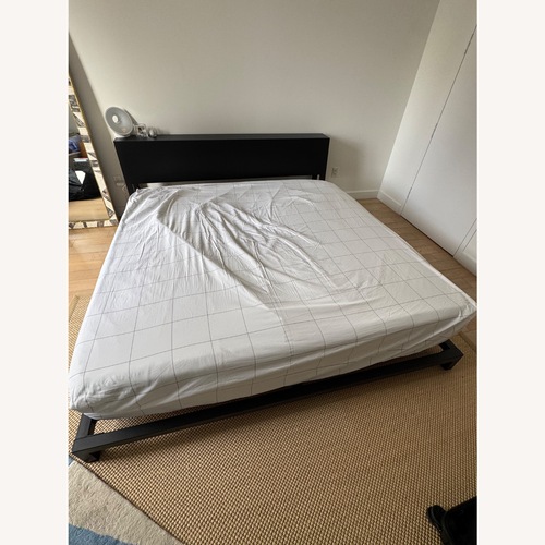 Used CB2 Alpine Gunmetal King Bed for sale on AptDeco