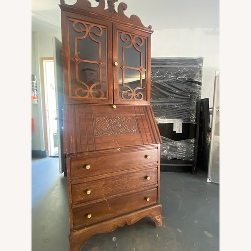 Used Vintage/Antique Finds Dark Brown Wood Bookcase for sale on AptDeco