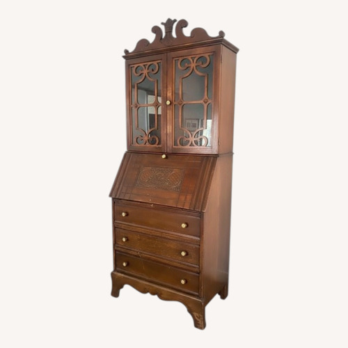 Used Vintage/Antique Finds Dark Brown Wood Bookcase for sale on AptDeco
