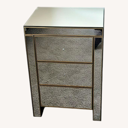 Used Raymour & Flanigan Silver Nightstand for sale on AptDeco
