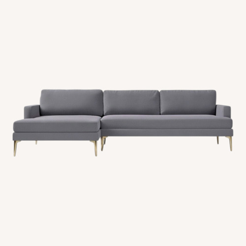 Used West Elm Andes Dark Gray 2 Piece Sectional for sale on AptDeco