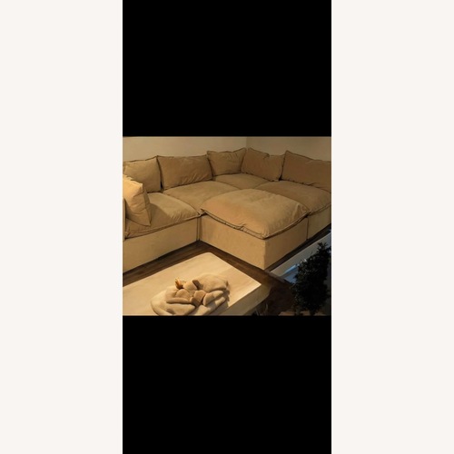 Used Albany Park Light Brown Velvet Accent Chair for sale on AptDeco