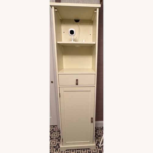 Used Pottery Barn Narrow Cream Display/Storage Unit for sale on AptDeco