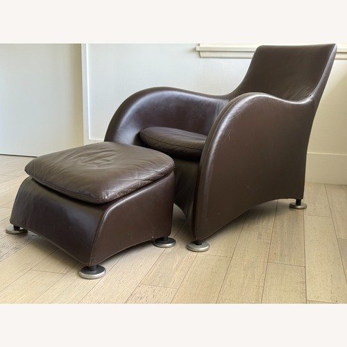 Used Montis Loge Leather Armchair and Ottoman for sale on AptDeco