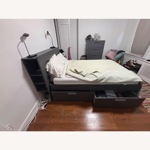 Used IKEA BRIMNES Full Bed With Tons of Storage for sale on AptDeco