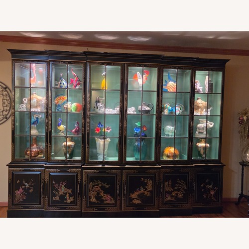 Used Etsy Chinoiserie Breakfront China Display Cabinet 116" for sale on AptDeco