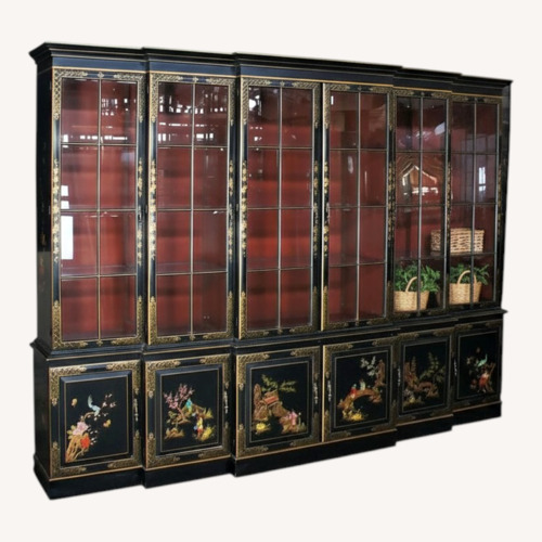 Used Etsy Chinoiserie Breakfront China Display Cabinet 116" for sale on AptDeco
