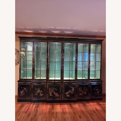 Used Etsy Chinoiserie Breakfront China Display Cabinet 116" for sale on AptDeco