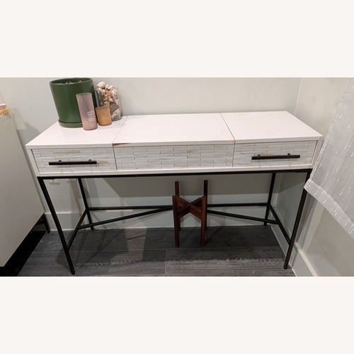 Used West Elm Wood Tiled Vanity Desk for sale on AptDeco