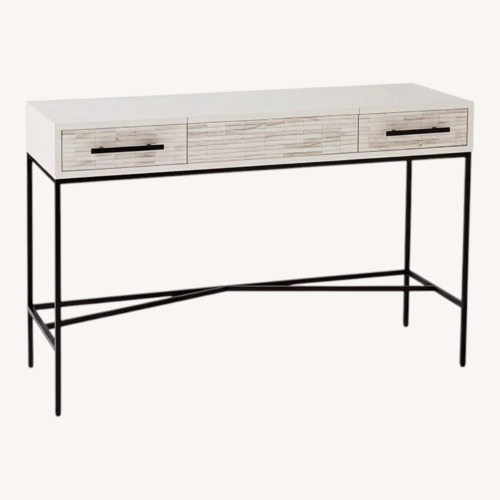 Used West Elm Wood Tiled Vanity Desk for sale on AptDeco