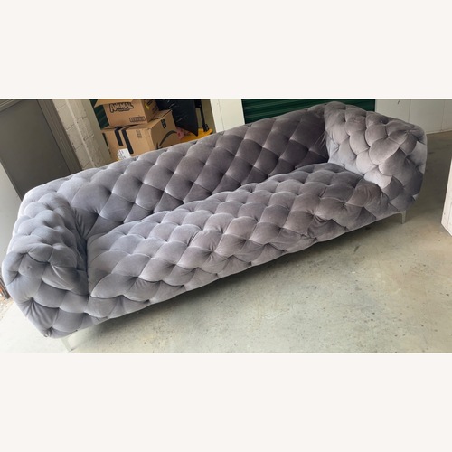 Used Dark Gray Velvet 3+ Seater Sofa for sale on AptDeco