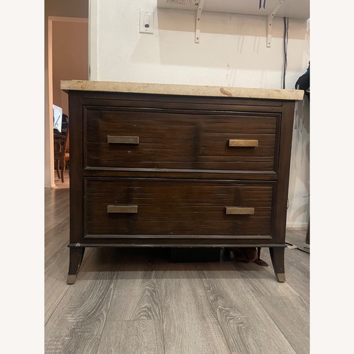 Used Vintage Marble Wood Dresser for sale on AptDeco
