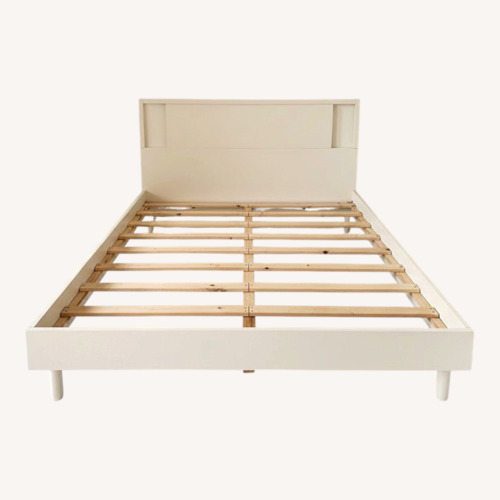 Used West Elm White Wood Queen Bed Frame for sale on AptDeco
