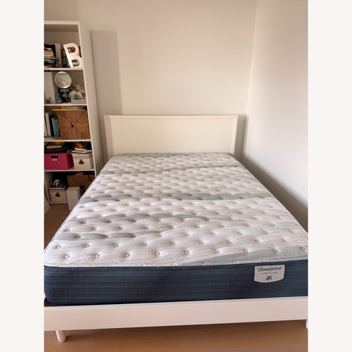 Used West Elm White Wood Queen Bed Frame for sale on AptDeco