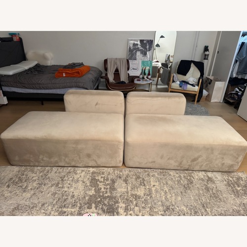 Used 2 Piece Sectional Velvet Sofa for sale on AptDeco