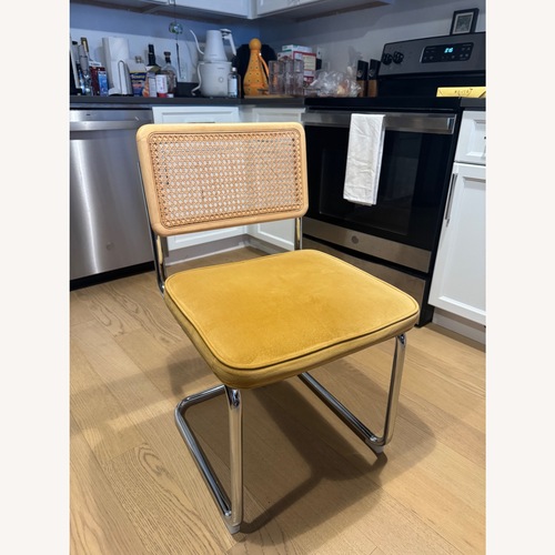 Used Wayfair Yellow Metal Dining Chair for sale on AptDeco