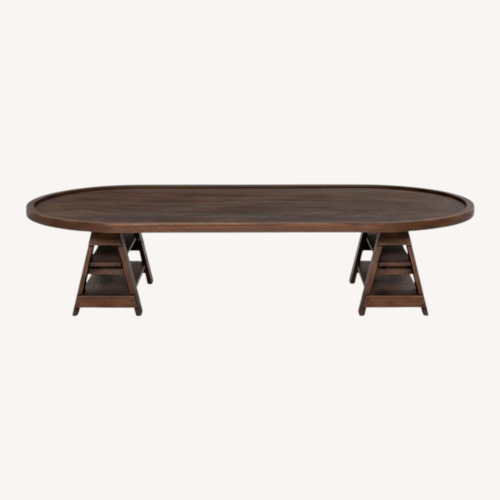 Used Four Hands Dark Brown Wood Coffee Table for sale on AptDeco