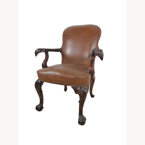 Used Maitland-Smith Brown Leather Armchair for sale on AptDeco