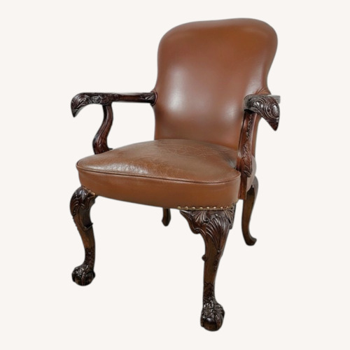 Used Maitland-Smith Brown Leather Armchair for sale on AptDeco